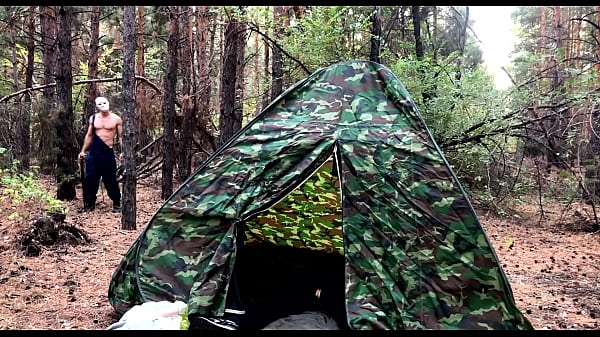 Masked Villain Fucks Tired Tourist in Tent / HORROR PORN / Russian gay